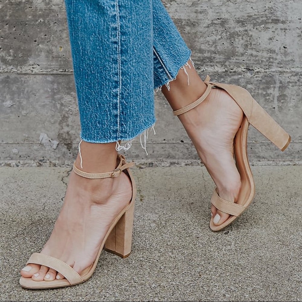 Lulus Suede Ankle Strap Heels